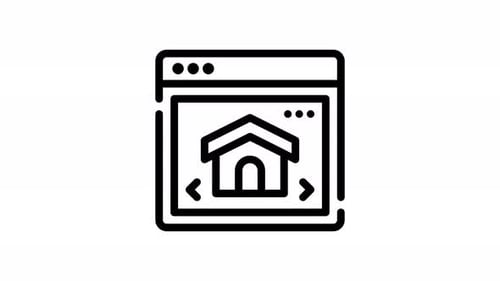 Animated Minimalist Browser Window with Home Icon