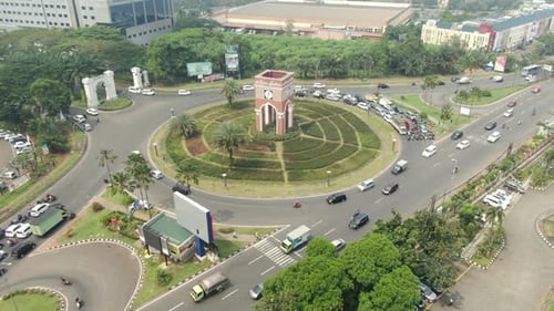 Alam Sutera Landmark Area Drone Aerial View Circle Angle