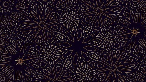 Golden Geometric Line Art Looping Background Animation