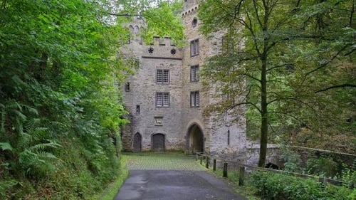 Medieval Castle Surrounded by Forest, Europe