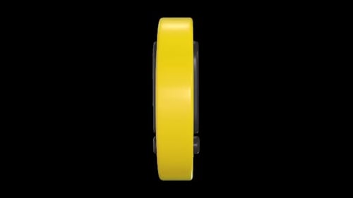 3D Rotating Yellow Exclamation Mark Attention Icon