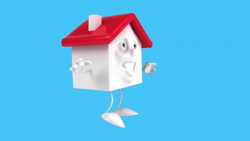 Fun 3D cartoon house dancing (with alpha channel included)