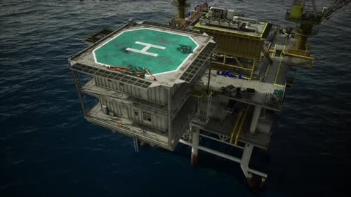 Platform Showing Medevac Facilities with Safety Measures and Emergency Lighting