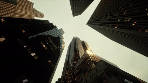 View Looking Up at High Rise Buildings
