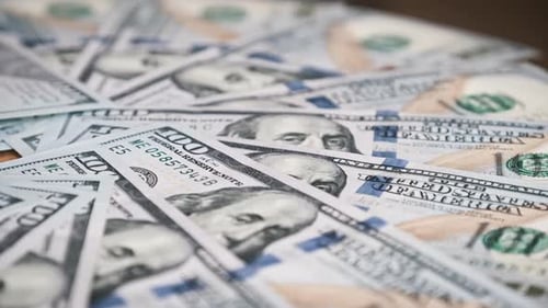 Dollars Rotate CloseUp