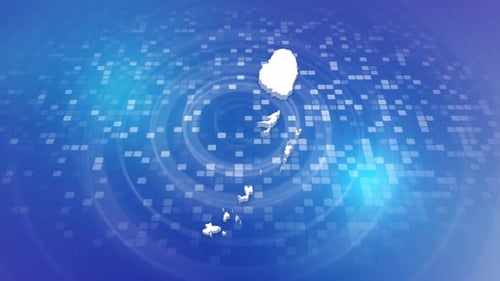 Digital Map Outline Reveal on Grid Background