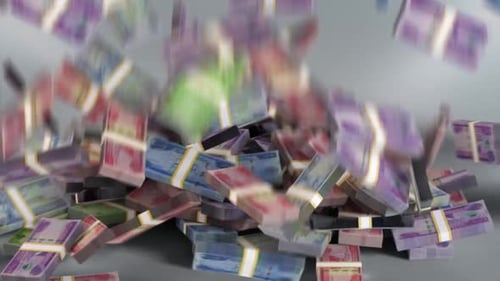 Ethiopia Money - Birr Stacked Money Falling - Ethiopian Currency