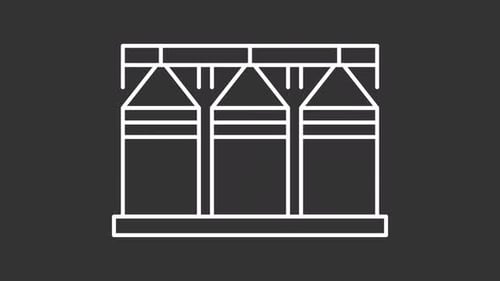 Animated crop storage white icon