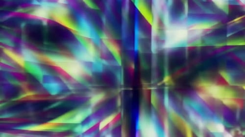 Abstrakte Prismenlichtbrechungs-Bewegungsgrafik mit Regenbogen