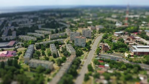 Residential Buildings Nikopol Ukraine, Tilt Shift Lens