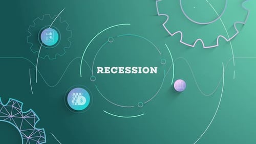 Infographic Recession Green Background Looped