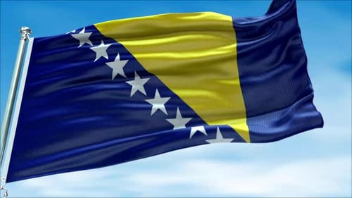 Bosnia and Herzegovina Flag Waving Seamless Animation