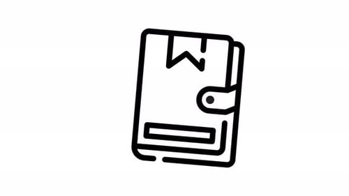 Animated Line Icon of a Book with a Bookmark