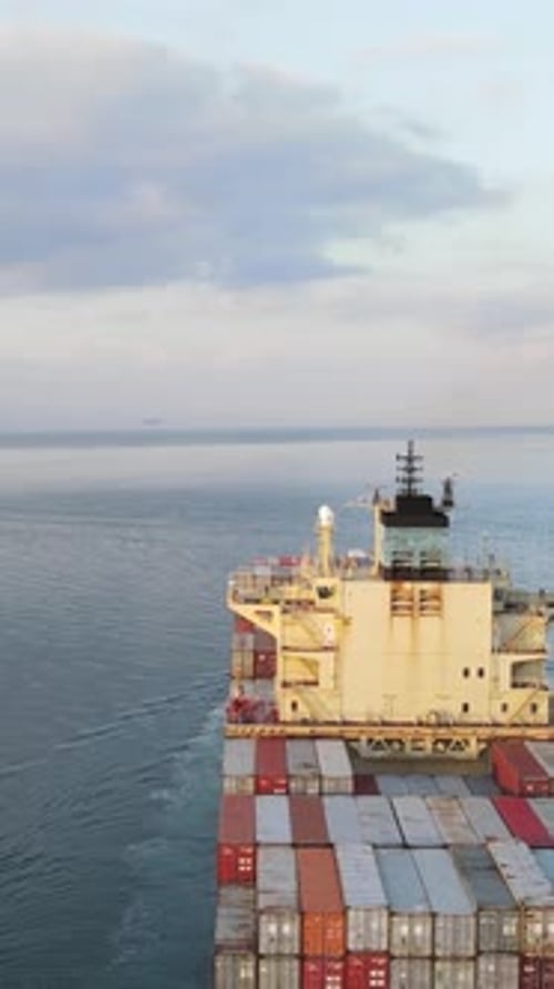 Container Ship Aerial View