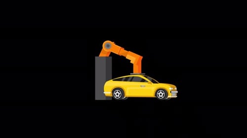 Car Factory Alpha Channel 4K