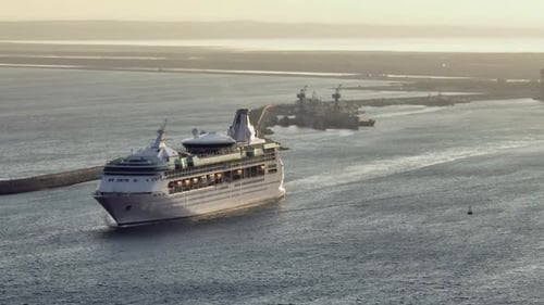 Aerial View of a Magnificent Cruise Ship Experience Showcasing the Epitome