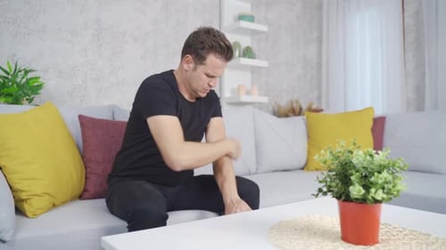 The itchy man has allergies. Irritation.