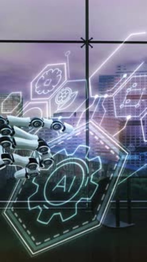 Künstliche Intelligenz vor dem Hintergrund eines modernen Büros