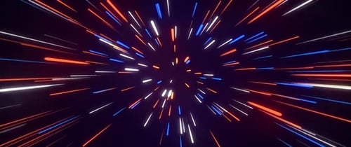 Futuristic Warp Speed Light Streaks Tunnel Background