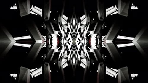 White With Red Space Amazing Sci Fi Metal Kaleidoscope Vj Loop Background