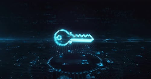 Cybersicherheit mit Schlüsselsymbol Cyber-Konzept