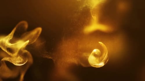 Abstract Gold Shimmering Particles Fluid Background Animation