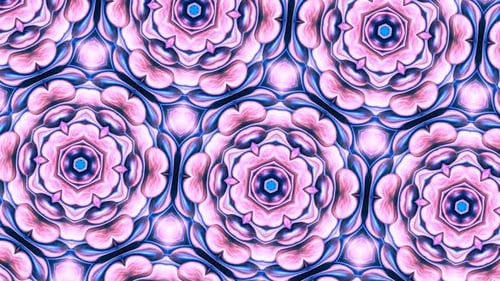 Abstract kaleidoscope mandala pattern flowers background