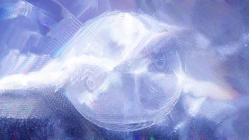 Abstract Luminous Sphere Glitch Effect Animation