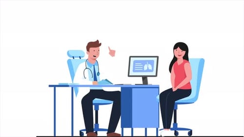 Medical Doctor Consulting Patient Flat Design Illustration