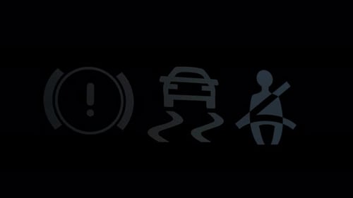 Car Dashboard Warning Icons Display