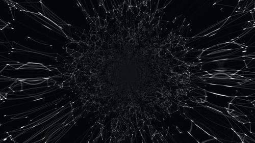 Abstract 3d Tunnel endless seamless looped animated background. Moving forward inside fluorescent