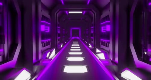 Purple Neon Hallway Loop Animation