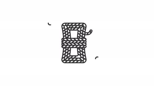 Minimalist Animated Rope Coil Line Art Icon