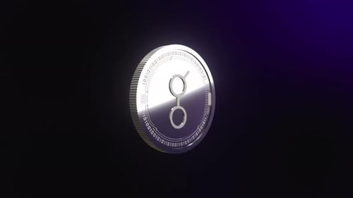3D Spinning Metallic Digital Coin Animation