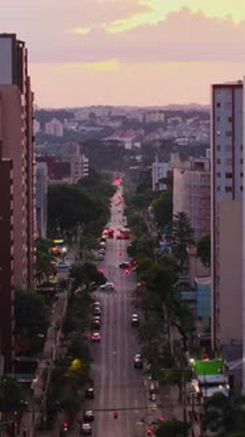 Curitiba Horizon At Late Afternoon Urban Glow Curitiba