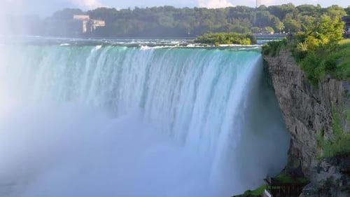 The front corner of Niagara Falls.