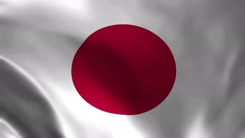Waving National Flag of Japan Animation Loop