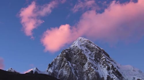 Pumori Mountain Peak On Sunset 2