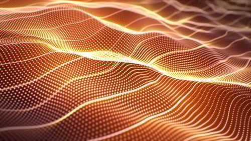 Seamless vj loop background with hot stream of glowing waves and bright flame effect