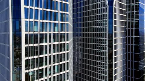 Modern Glass Office Building Exterior, Aerial View of Contemporary Architecture