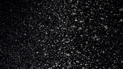 Arctic Collection: Effect of snow dropping slowly and gently on a black background with the right si
