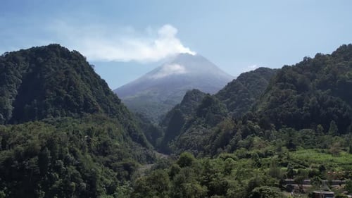 Scenic Aerial View of a Volcano Landscape