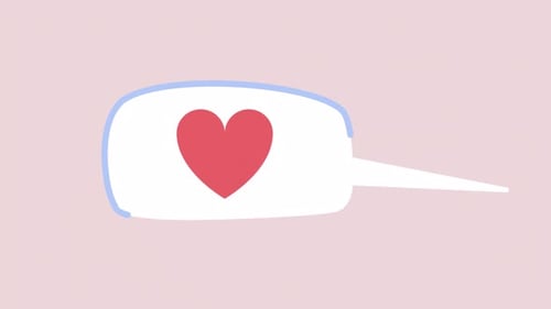Pulsating Heart Flat Design Speech Bubble Animation