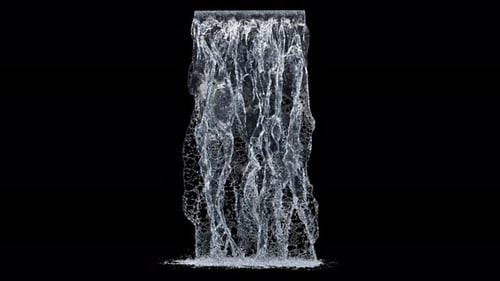 Realistic Flowing Water Curtain with Alpha Channel