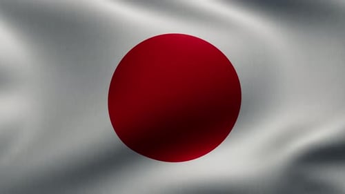 Waving Flag of Japan Animation Loop