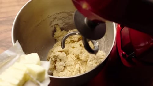 Adding Soft Butter To A Yeast Dough In A Stand Mixer