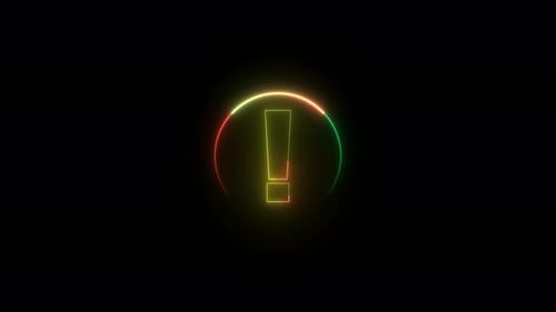 Neon exclamation icon animation Vd1825