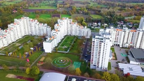 Osterholz-Tenever High-rise Apartment Buildings In Bremen, Germany. - aerial