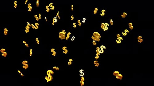 Animation mit goldenen Dollarzeichen