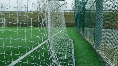 Goal Swelling After Penalty Kick In Football Field